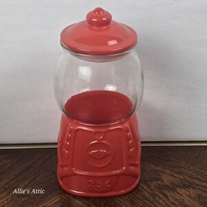 Target Bullseyes Playground Red Gumball Machine Candy Snack‎ Jar Glass Canister